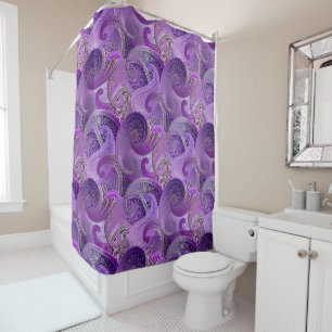 Exotic Purple Paisley Boho Damask Pattern