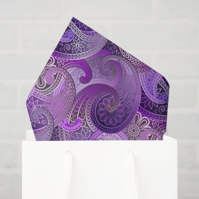 Exotic Purple Paisley Pattern Tissue Paper (Gift Bag)