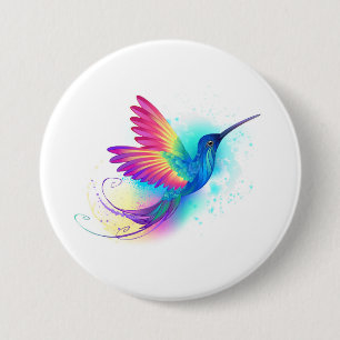 Exotic Rainbow Hummingbird 3 Inch Round Button