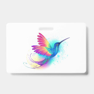 Exotic Rainbow Hummingbird Badge