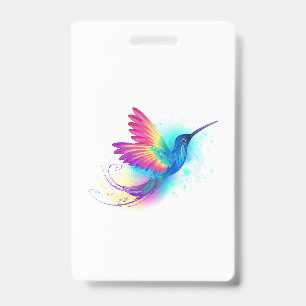 Exotic Rainbow Hummingbird Badge