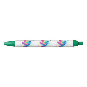 Exotic Rainbow Hummingbird Black Ink Pen