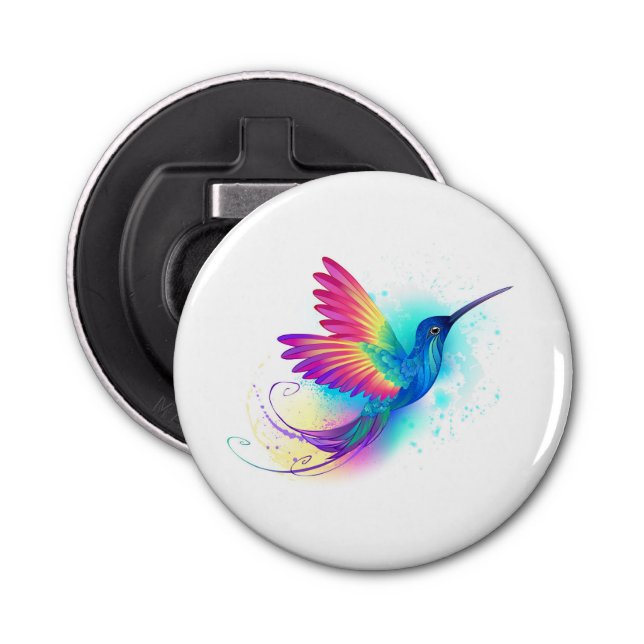 Exotic Rainbow Hummingbird Bottle Opener (Front)