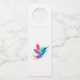 Exotic Rainbow Hummingbird Bottle Tag