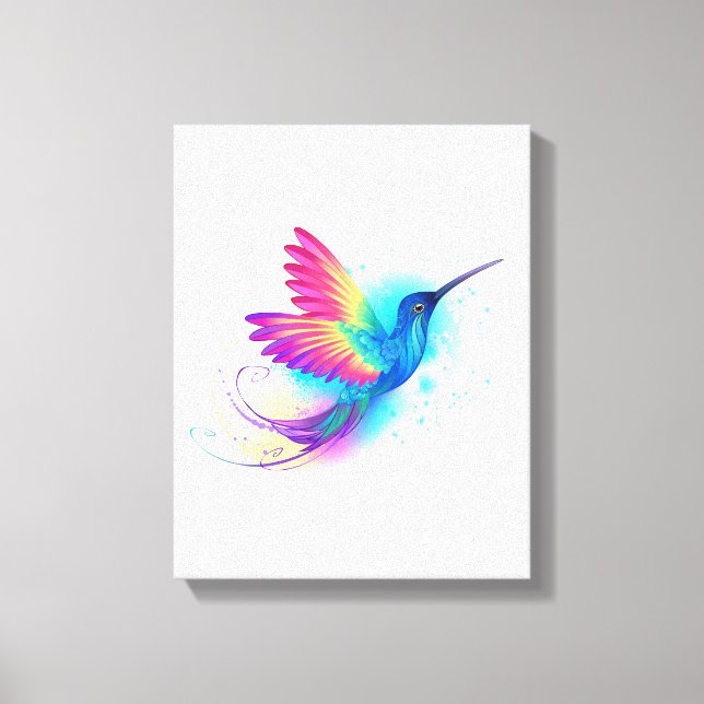 Exotic Rainbow Hummingbird Canvas Print (Front)