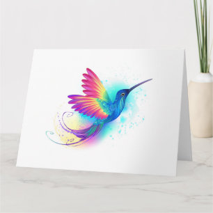 Exotic Rainbow Hummingbird Card