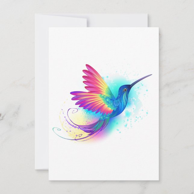 Exotic Rainbow Hummingbird Card (Front)