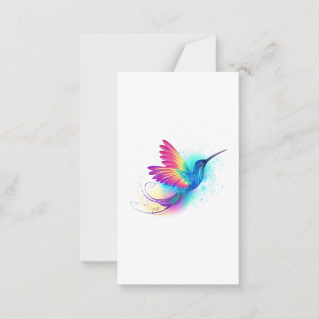 Exotic Rainbow Hummingbird Card (Front)