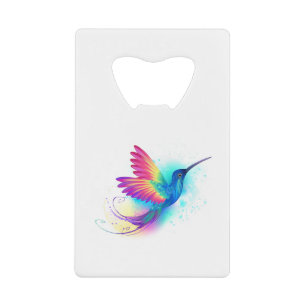 Exotic Rainbow Hummingbird Credit Card Bottle Opener