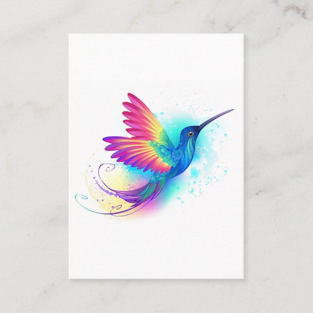 Exotic Rainbow Hummingbird Discount Card (Front)