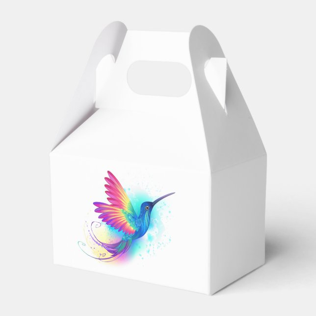 Exotic Rainbow Hummingbird Favor Box (Front Side)