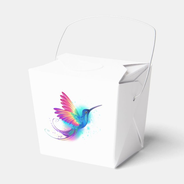 Exotic Rainbow Hummingbird Favor Box (Front Side)