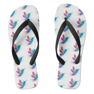 Exotic Rainbow Hummingbird Flip Flops