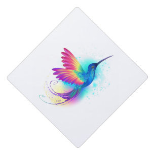 Exotic Rainbow Hummingbird Graduation Cap Topper