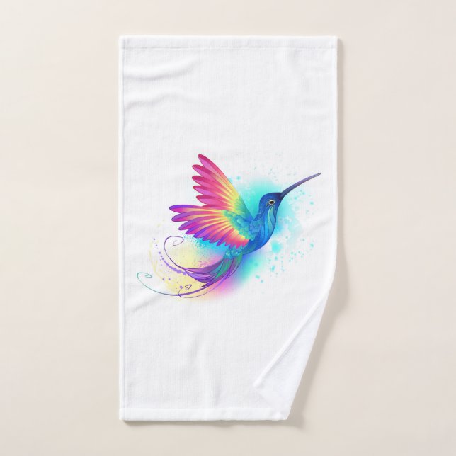 Exotic Rainbow Hummingbird Hand Towel (Hand Towel)