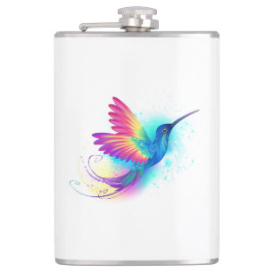 Exotic Rainbow Hummingbird Hip Flask