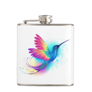 Exotic Rainbow Hummingbird Hip Flask