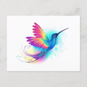Exotic Rainbow Hummingbird Holiday Postcard