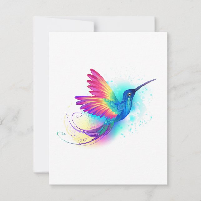 Exotic Rainbow Hummingbird Invitation (Front)