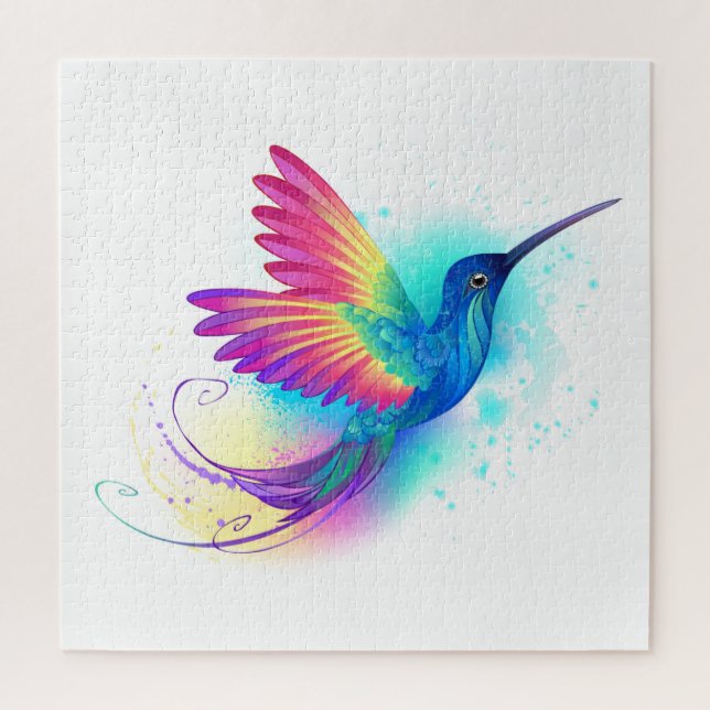 Exotic Rainbow Hummingbird Jigsaw Puzzle (Vertical)