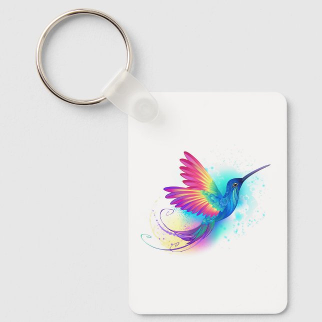 Exotic Rainbow Hummingbird Keychain (Front)