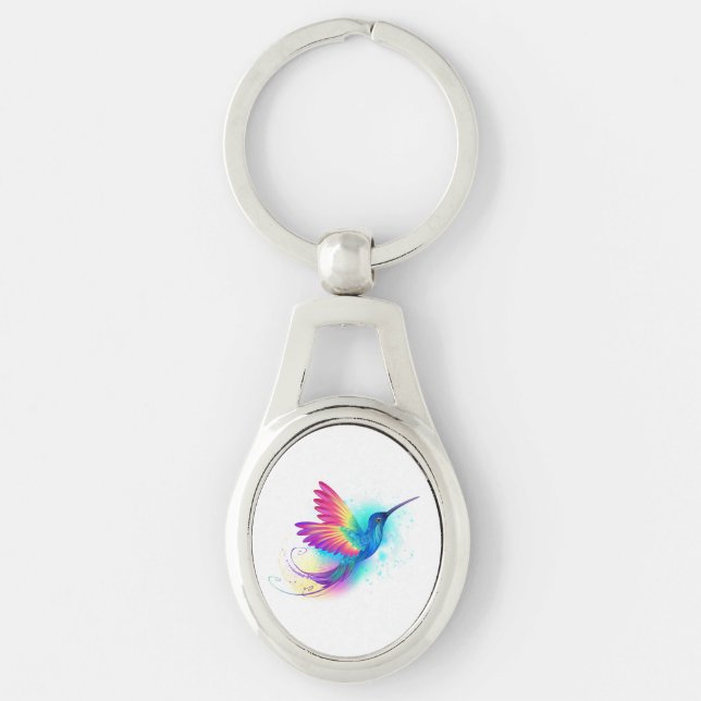 Exotic Rainbow Hummingbird Keychain (Front)
