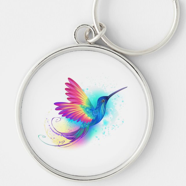 Exotic Rainbow Hummingbird Keychain (Front)