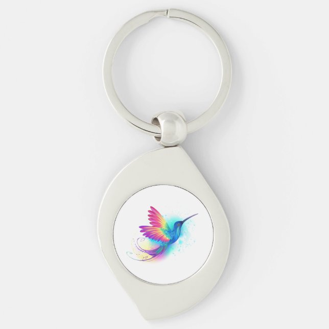 Exotic Rainbow Hummingbird Keychain (Front)