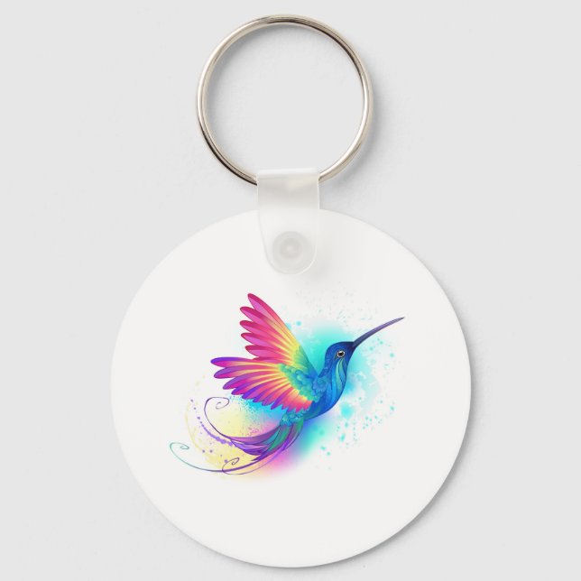 Exotic Rainbow Hummingbird Keychain (Front)