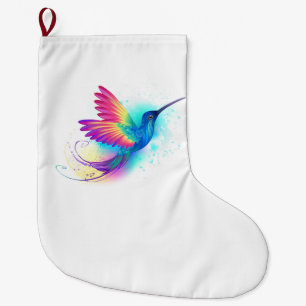 Exotic Rainbow Hummingbird Large Christmas Stocking