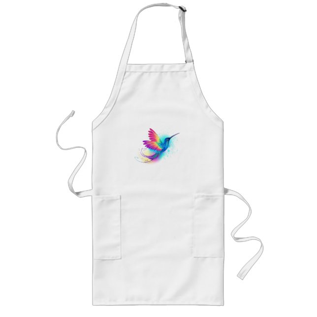Exotic Rainbow Hummingbird Long Apron (Front)