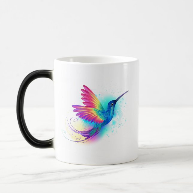 Exotic Rainbow Hummingbird Magic Mug (Left)