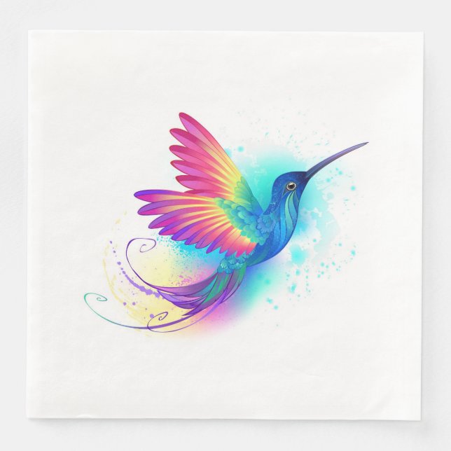 Exotic Rainbow Hummingbird Napkin (Front)