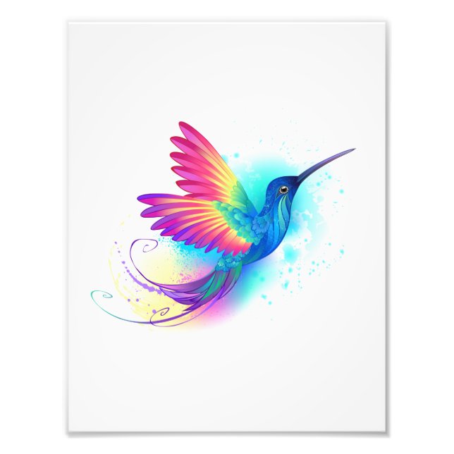 Exotic Rainbow Hummingbird Photo Print (Front)