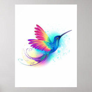 Exotic Rainbow Hummingbird Poster
