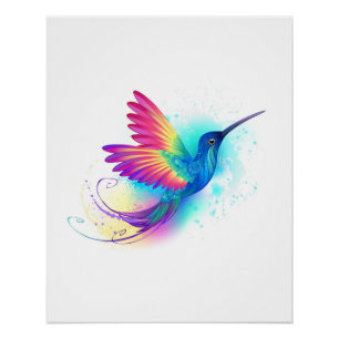 Exotic Rainbow Hummingbird Poster