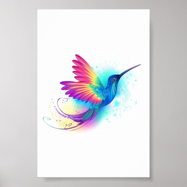 Exotic Rainbow Hummingbird Poster (Front)