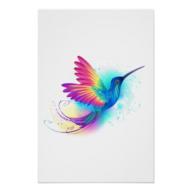 Exotic Rainbow Hummingbird Poster (Front)