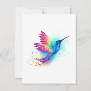 Exotic Rainbow Hummingbird RSVP Card