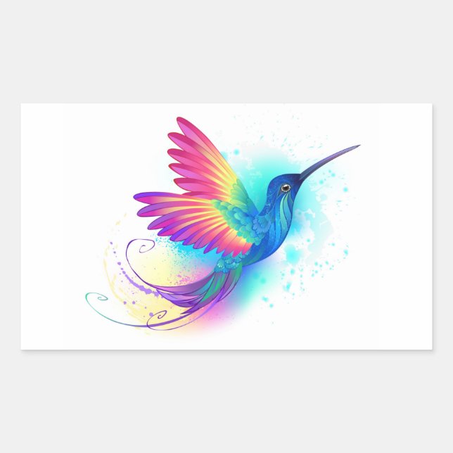 Exotic Rainbow Hummingbird Sticker (Front)