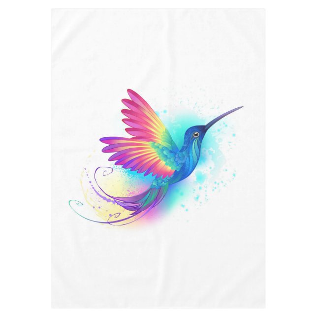 Exotic Rainbow Hummingbird Tablecloth (Front)