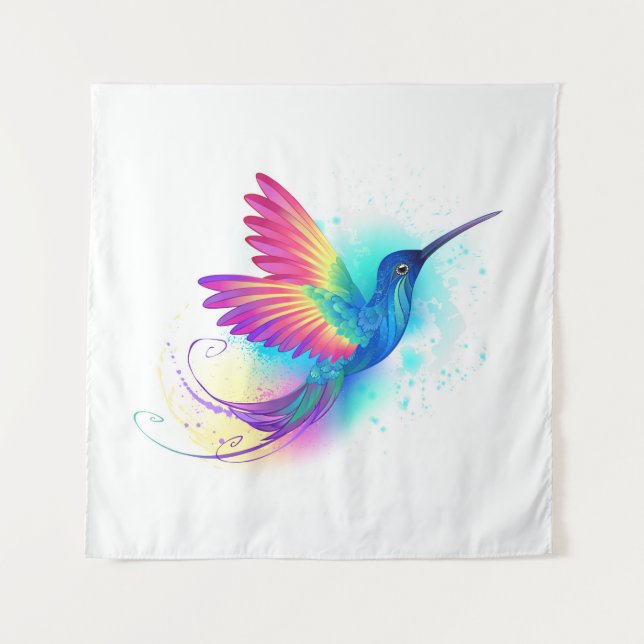Exotic Rainbow Hummingbird Tapestry (Front)