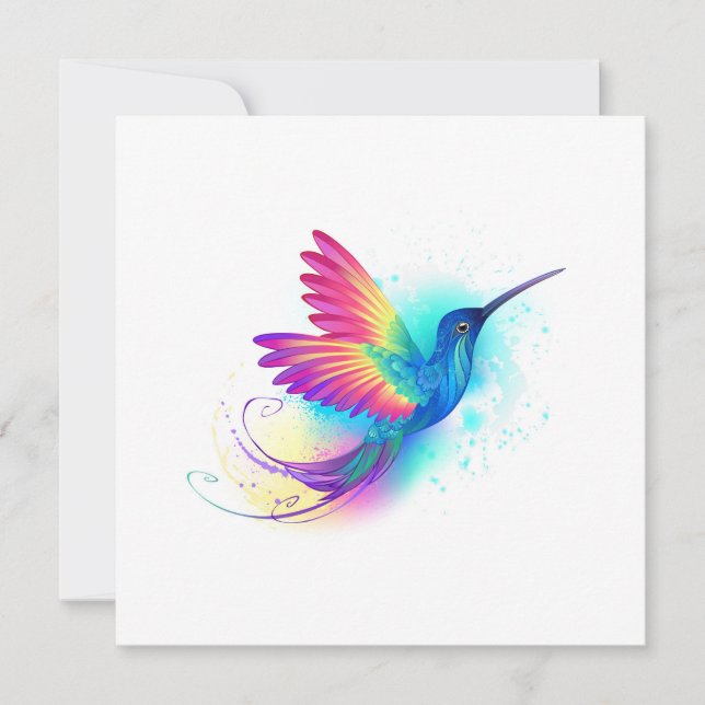 Exotic Rainbow Hummingbird Thank You Card (Front)
