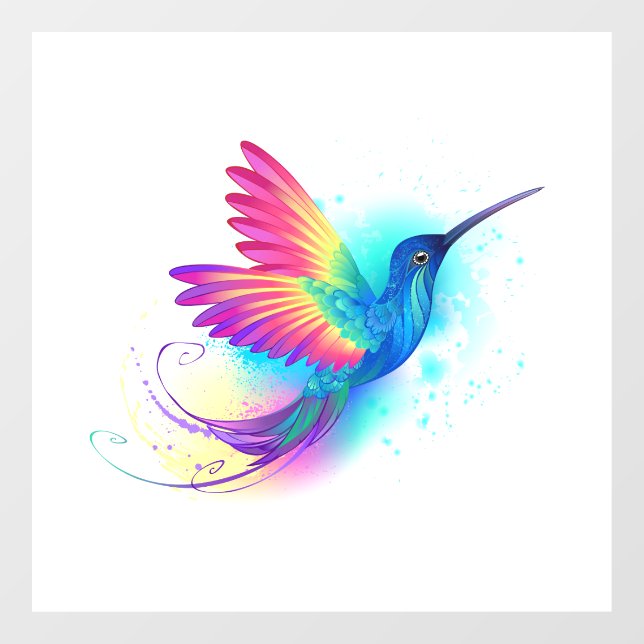 Exotic Rainbow Hummingbird Window Cling (Sheet)