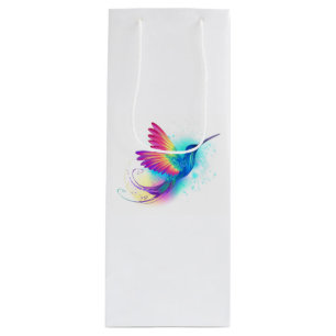 Exotic Rainbow Hummingbird Wine Gift Bag