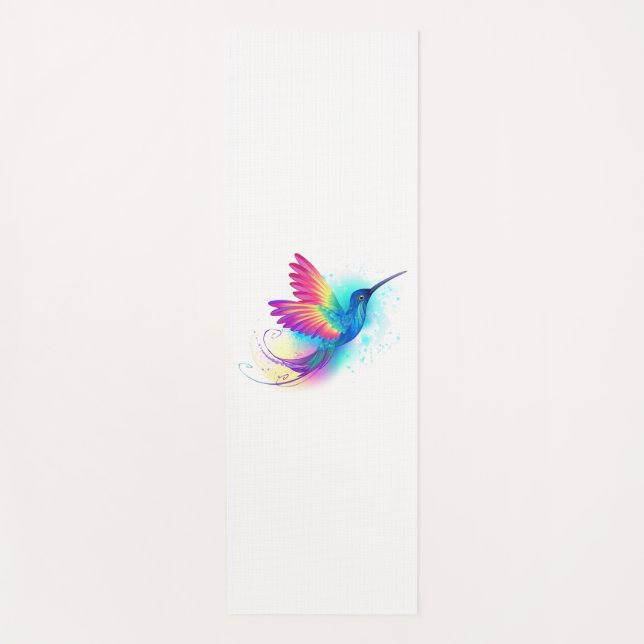 Exotic Rainbow Hummingbird Yoga Mat (Front)