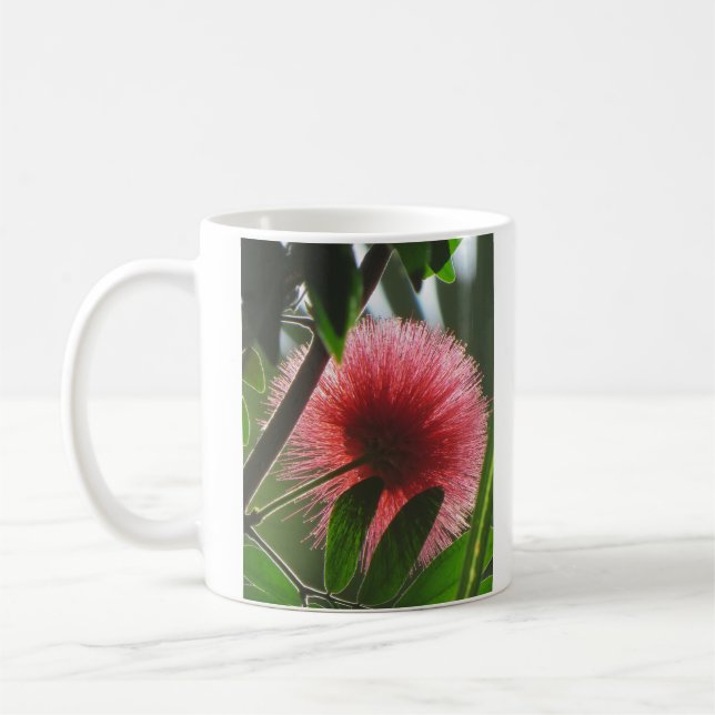 exotic red flower, macro photo - tea coffee mug (Left)