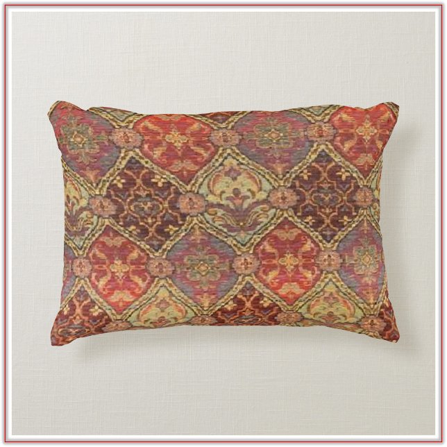Exotic Red Gold and Plum  Accent Pillow (Bookmark my store! https://www.zazzle.com/store/capricepetit)