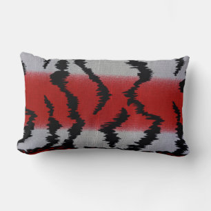 Exotic Red Snake Print Lumbar Throw Pillow