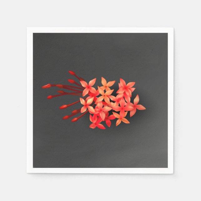 Exotic Red West Indian Jasmine Napkin (Front)